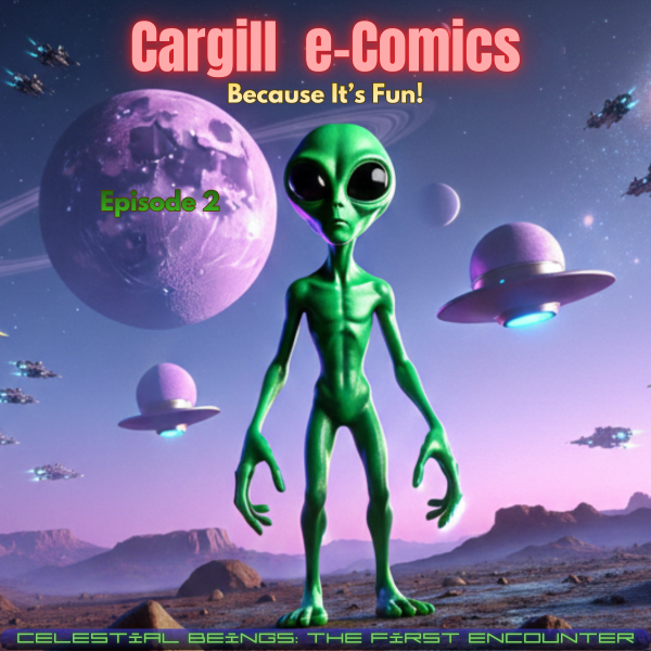 Wayne A. Cargill ~ Client Scout graphic design for Cargill e-Comics Celestial Beings: The First Encounter. Because It's Fun!