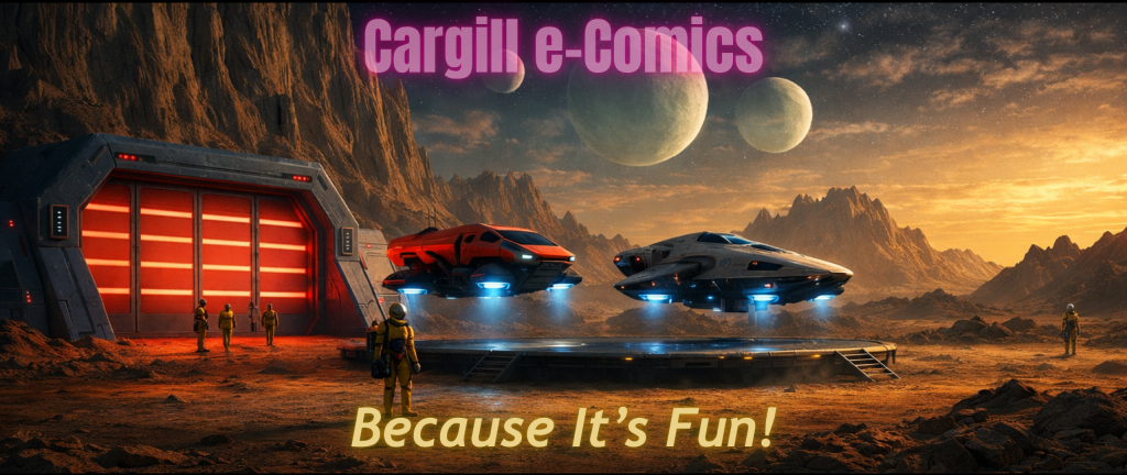 Wayne A. Cargill ~ Client Scout graphic design for Cargill e-Comics Phantom Signal: Episode 3. Because It's Fun displays a fusion of technology